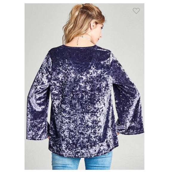 🌺2/$35 sale embroidered crushed velvet top - Picture 4 of 7